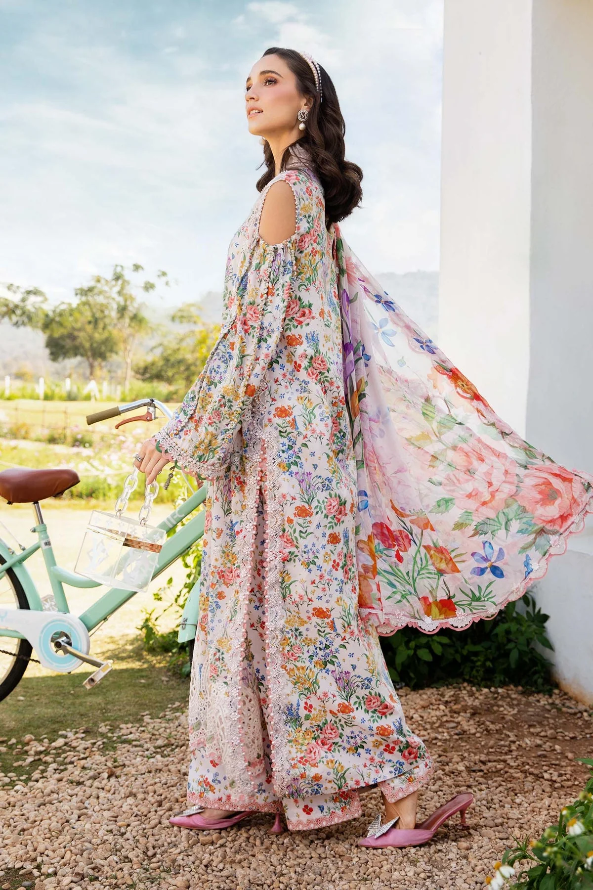 MARIA B - 3 Piece Unstitched Printed Lawn Suit | MPT-2507-A - Image 3
