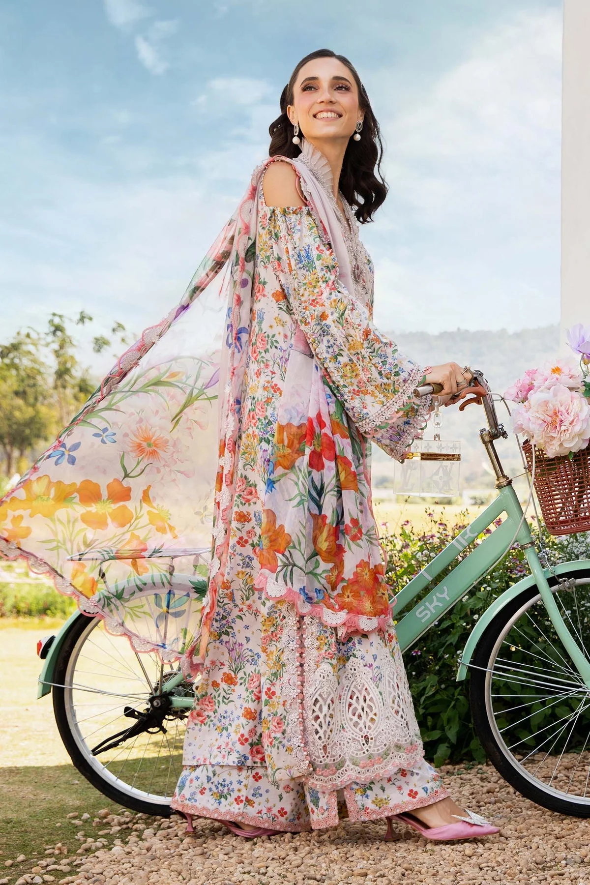 MARIA B - 3 Piece Unstitched Printed Lawn Suit | MPT-2507-A - Image 7