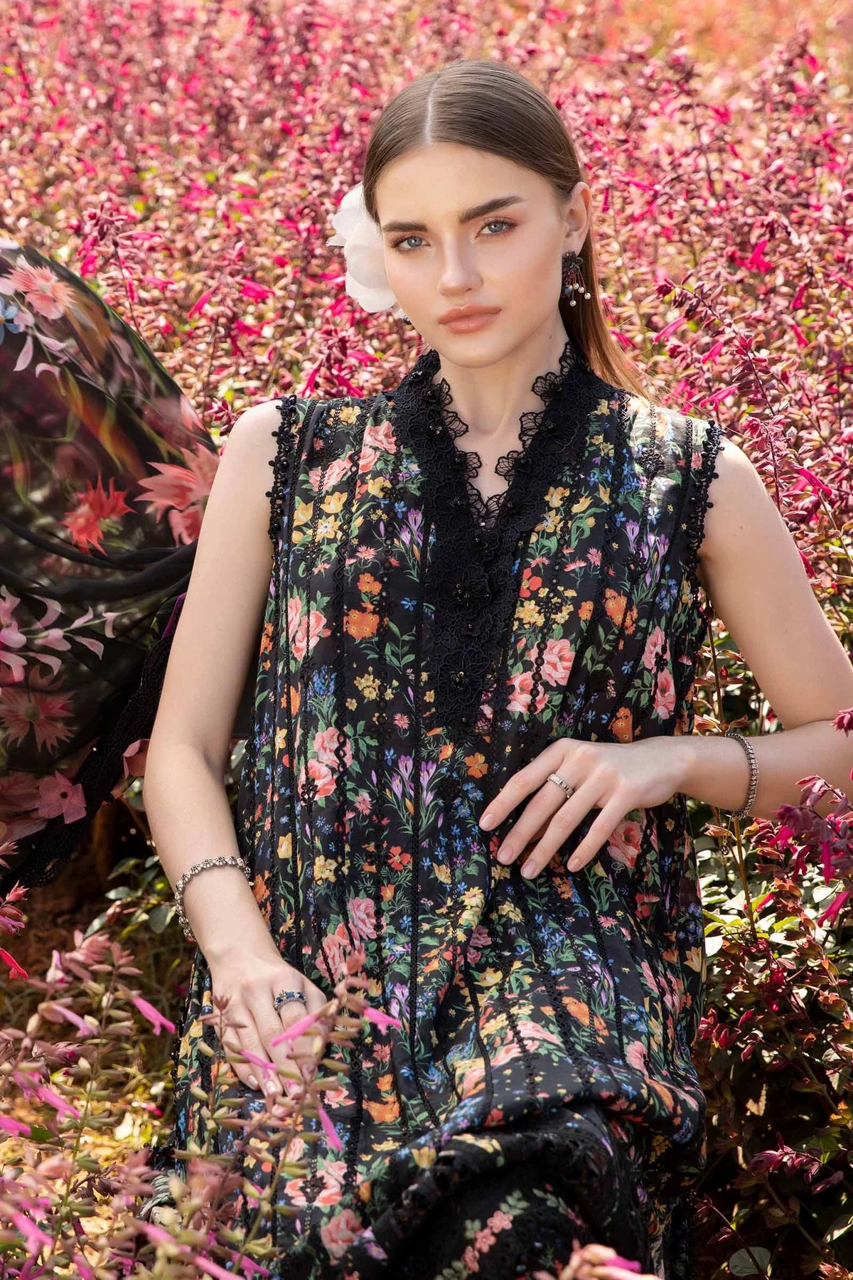 MARIA B - 3 Piece Unstitched Printed Lawn Suit | MPT-25-B - Image 5