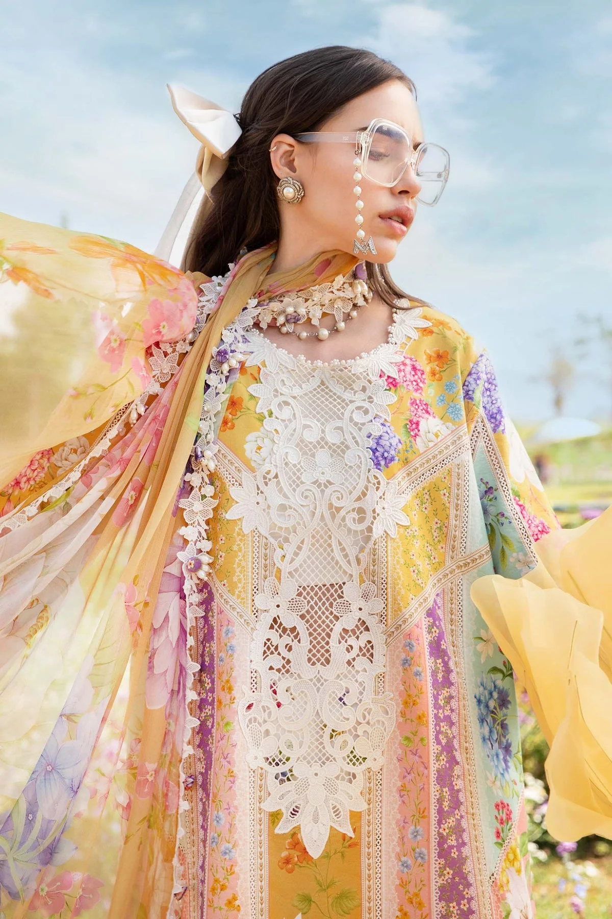 MARIA B - 3 Piece Unstitched Printed Lawn Suit | MPT-2509-A - Image 2