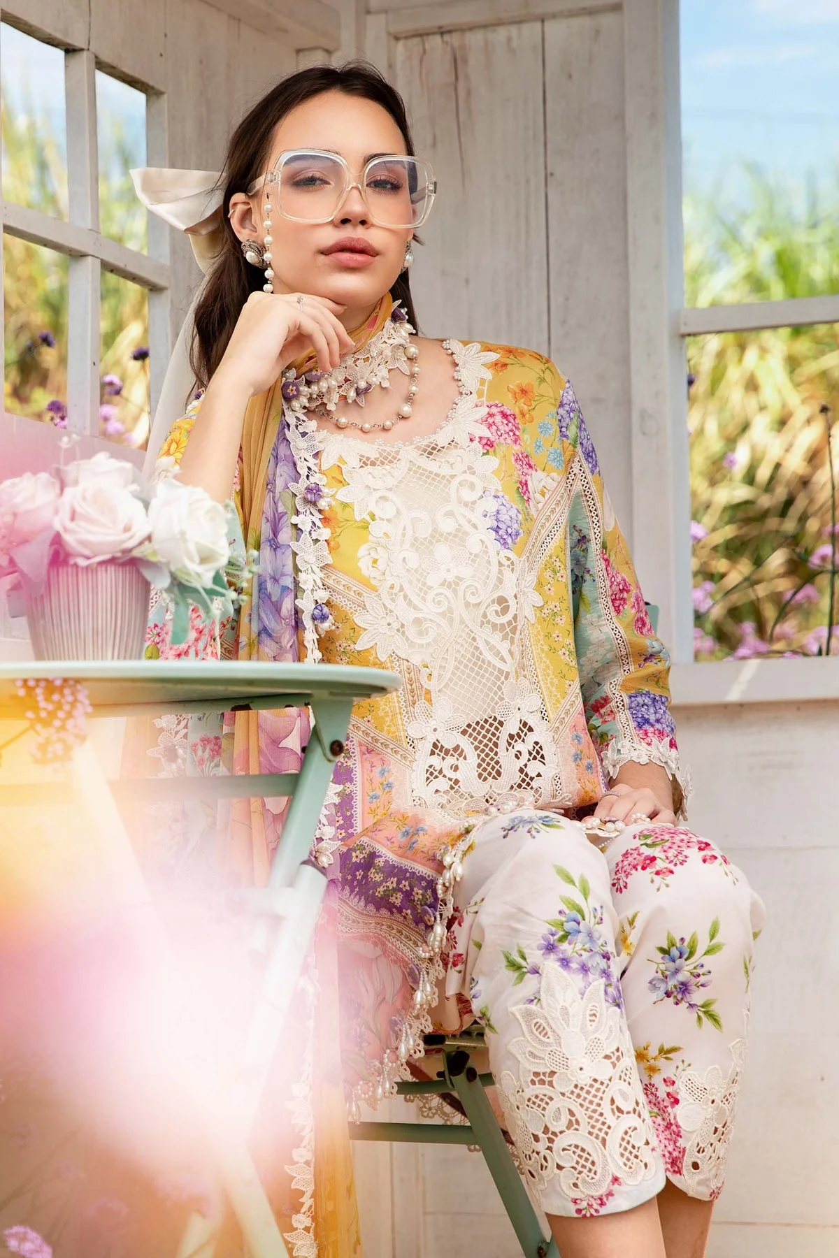 MARIA B - 3 Piece Unstitched Printed Lawn Suit | MPT-2509-A - Image 4