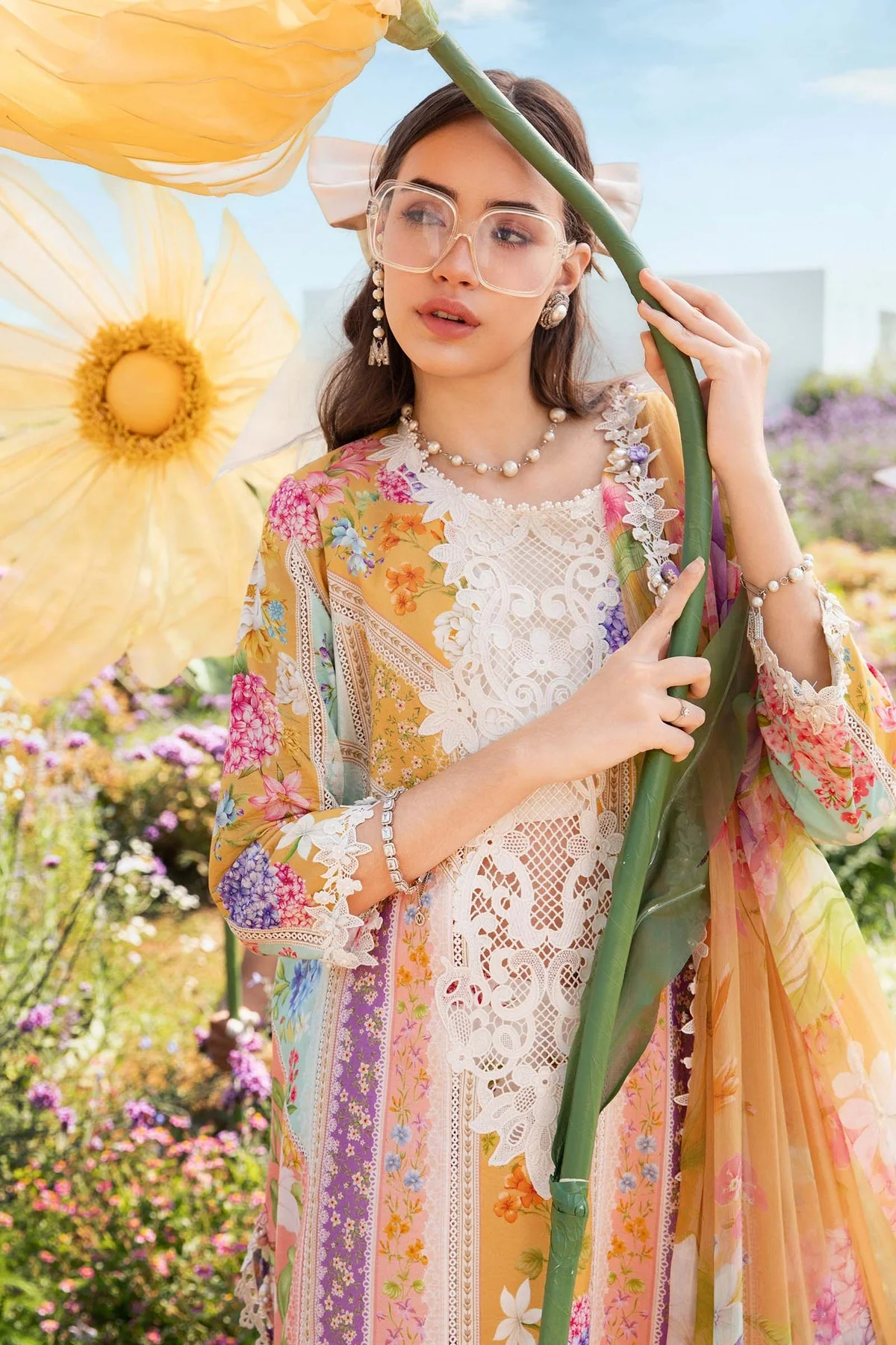 MARIA B - 3 Piece Unstitched Printed Lawn Suit | MPT-2509-A - Image 5