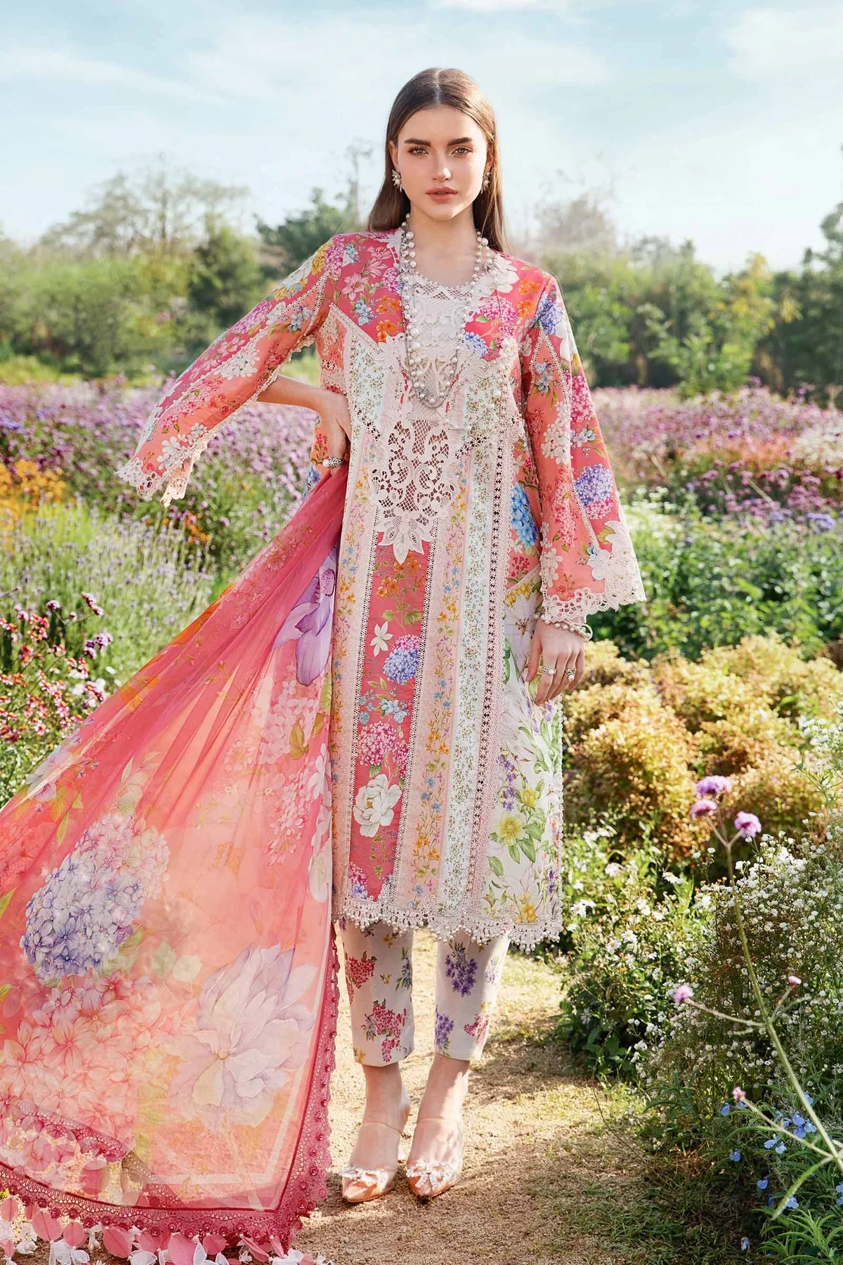 MARIA B - 3 Piece Unstitched Printed Lawn Suit | MPT-2509-B