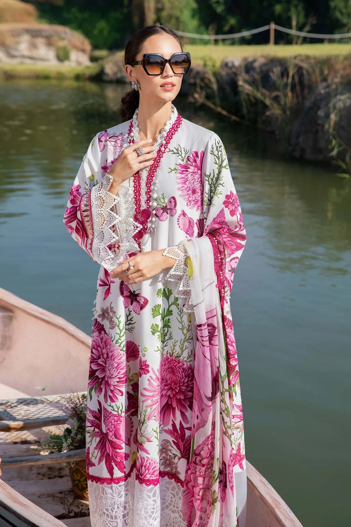 MARIA B - 3 Piece Unstitched Printed Lawn Suit | MPT-2510-A - Image 2