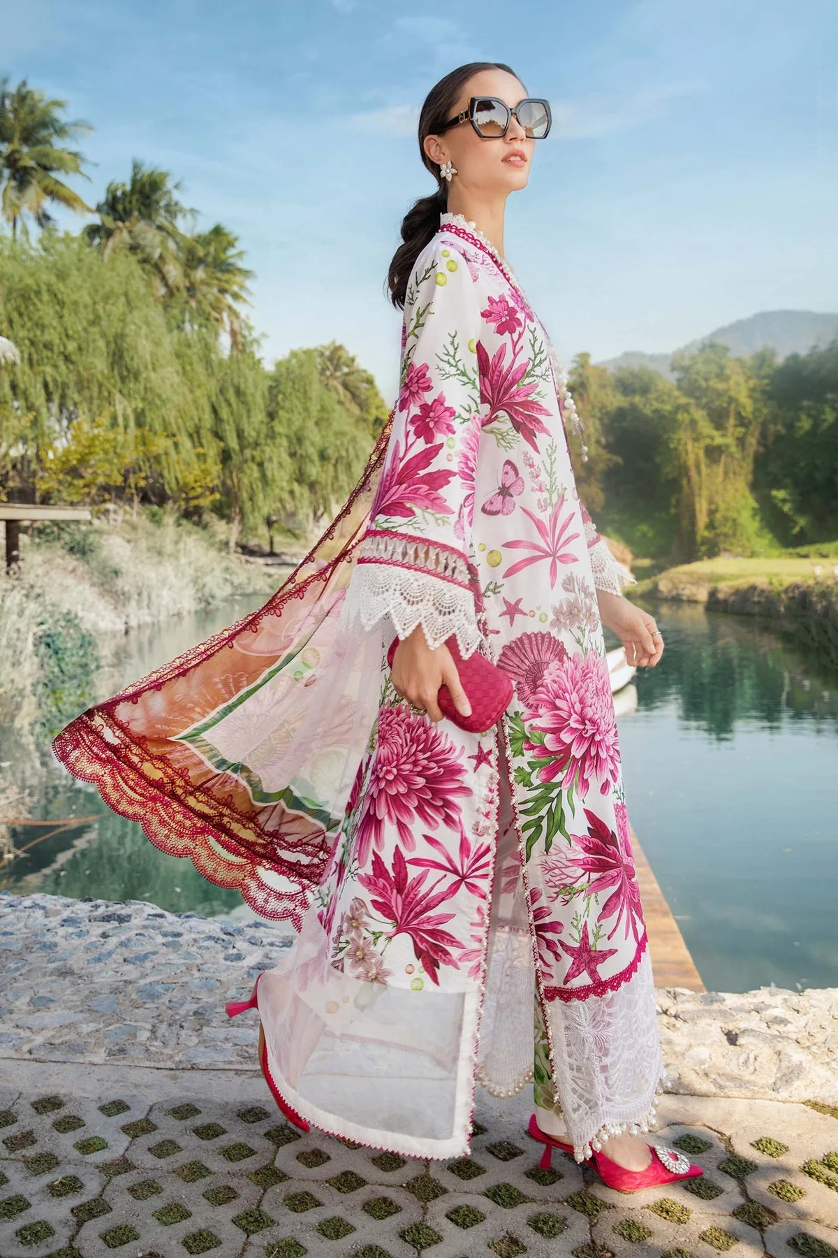 MARIA B - 3 Piece Unstitched Printed Lawn Suit | MPT-2510-A - Image 3