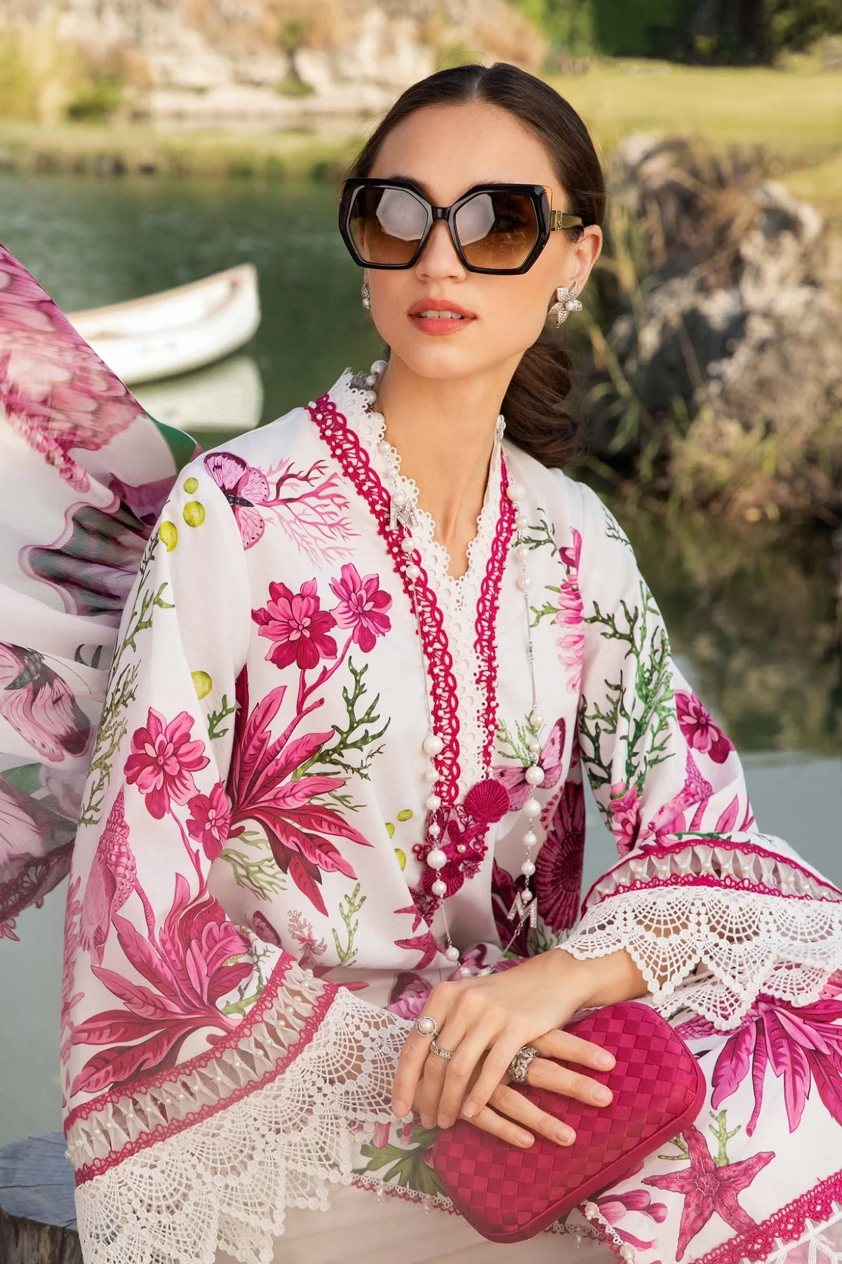 MARIA B - 3 Piece Unstitched Printed Lawn Suit | MPT-2510-A - Image 5