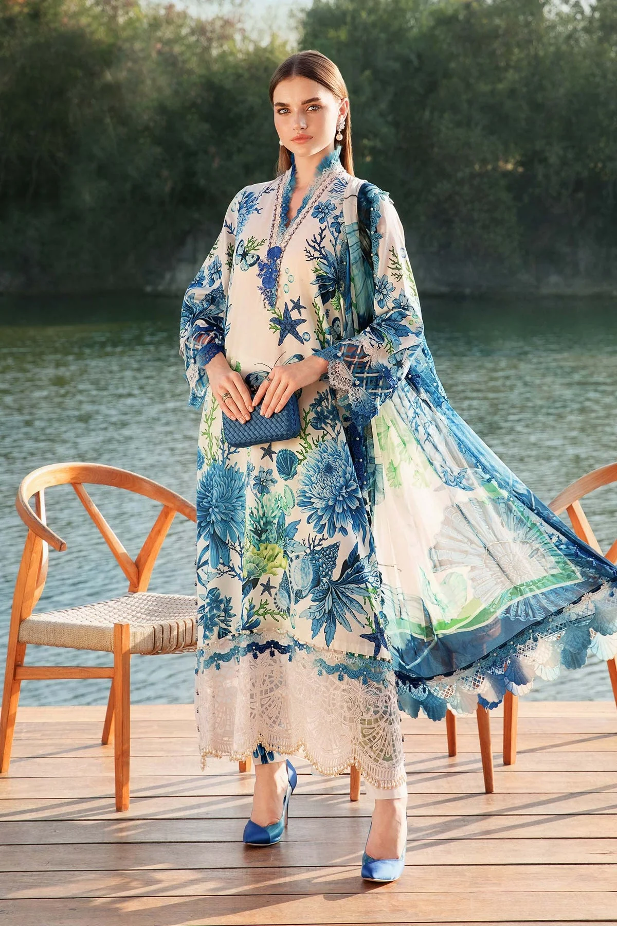 MARIA B - 3 Piece Unstitched Printed Lawn Suit | MPT-2510-B
