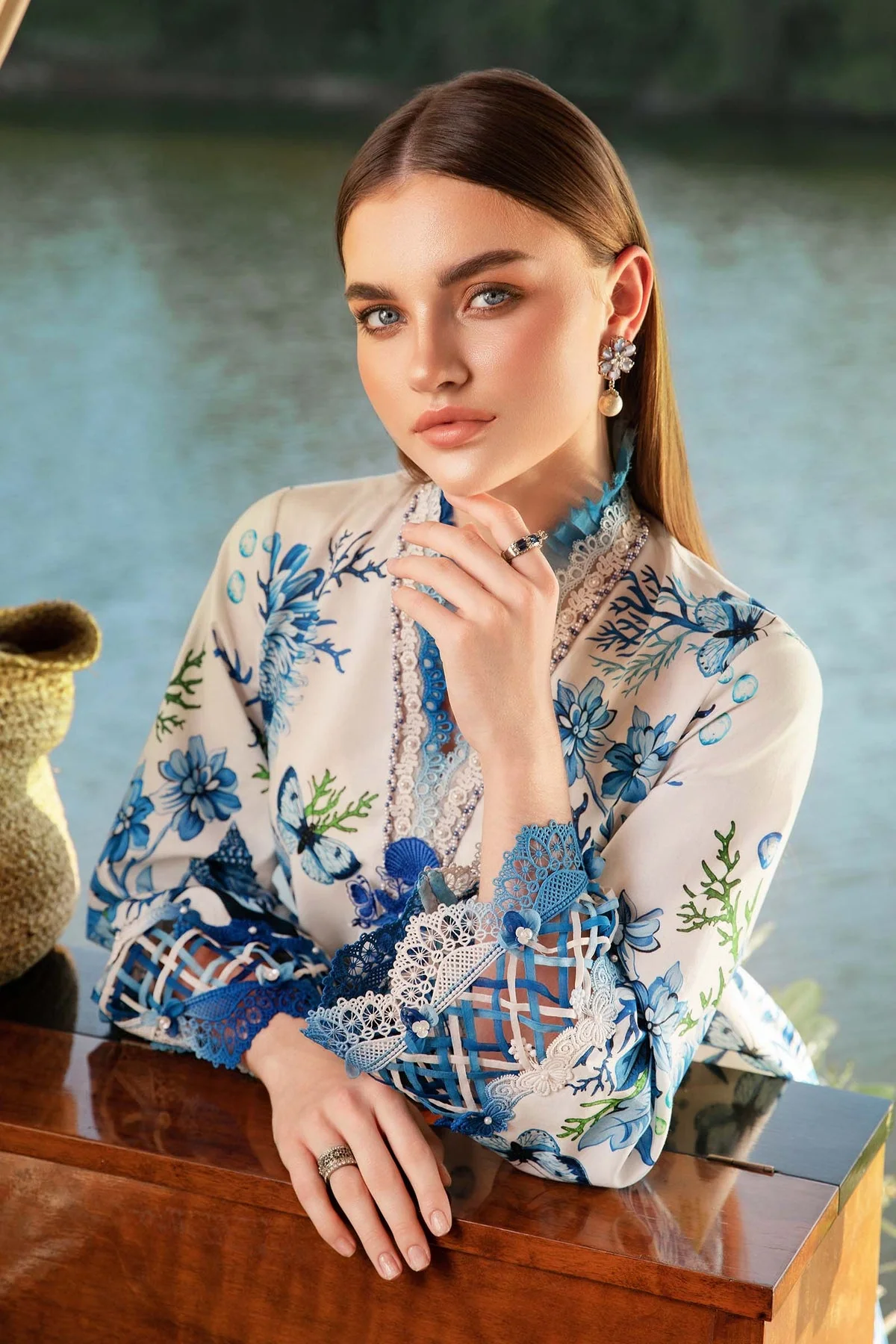 MARIA B - 3 Piece Unstitched Printed Lawn Suit | MPT-2510-B - Image 4