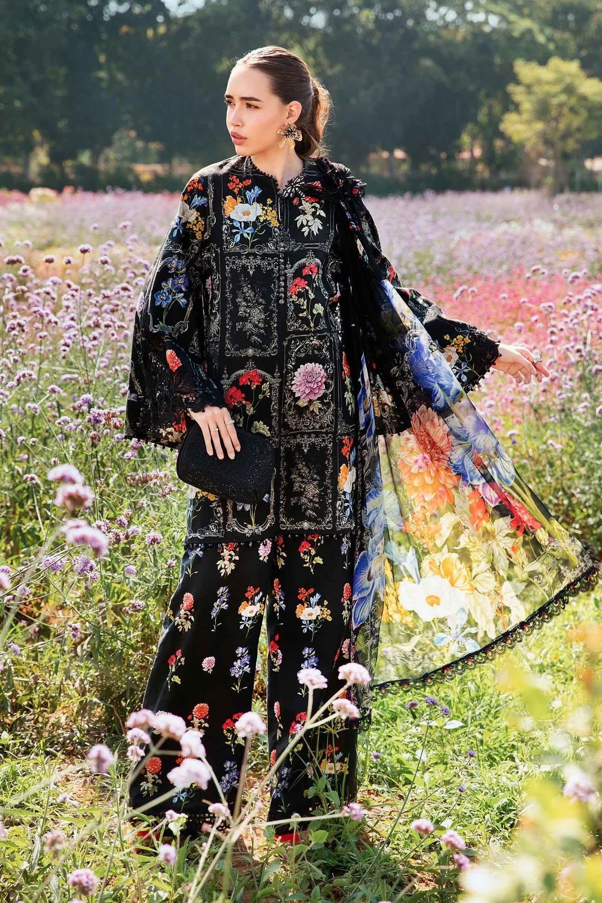MARIA B - 3 Piece Unstitched Printed Lawn Suit | MPT-2511-B - Image 2