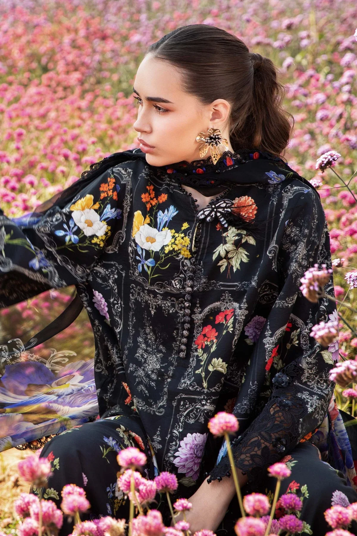 MARIA B - 3 Piece Unstitched Printed Lawn Suit | MPT-2511-B - Image 5