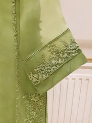3 Piece Organza Embroidered Dress, GR-16 in Pista Green - Image 5