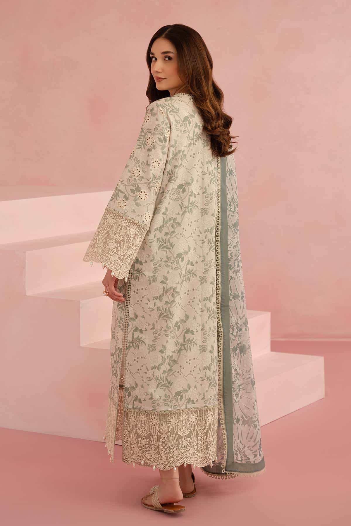 AFROZE -3 Piece Unstitched Chickenkari Embroidered Lawn Suit | Kylon - Image 4