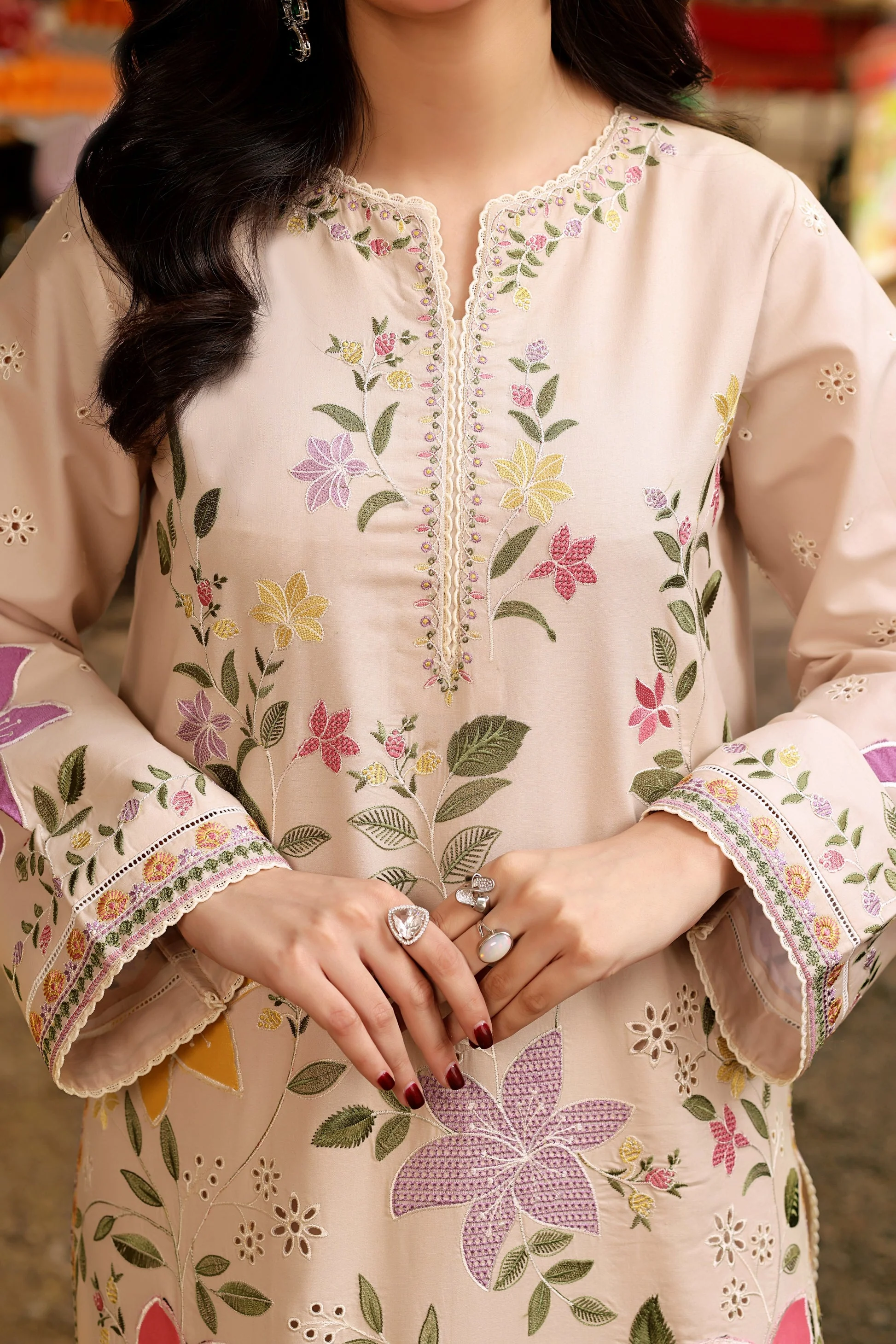 Aneela - Luxury Lawn Embroidered Unstitched 3 Piece - LUX-26-01 - Image 3
