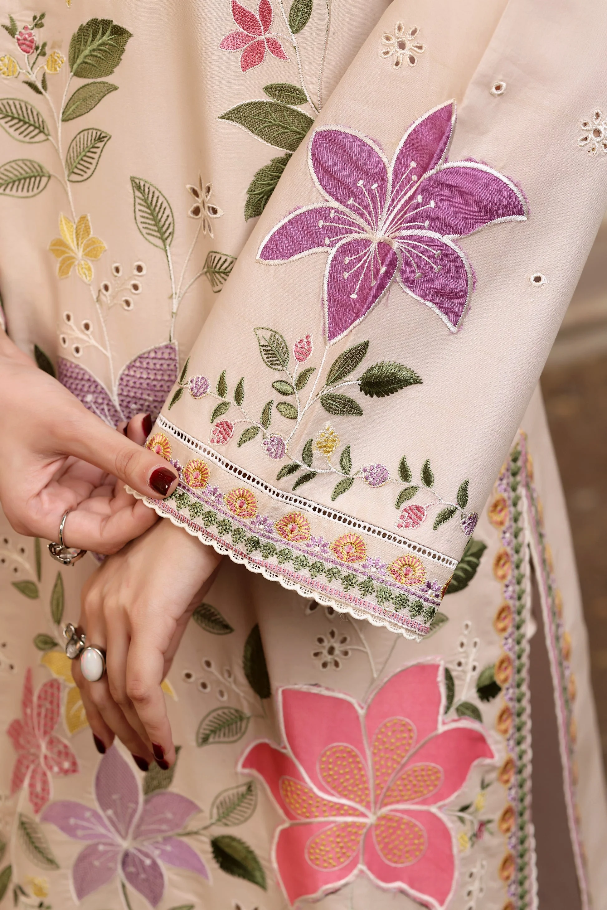 Aneela - Luxury Lawn Embroidered Unstitched 3 Piece - LUX-26-01 - Image 4