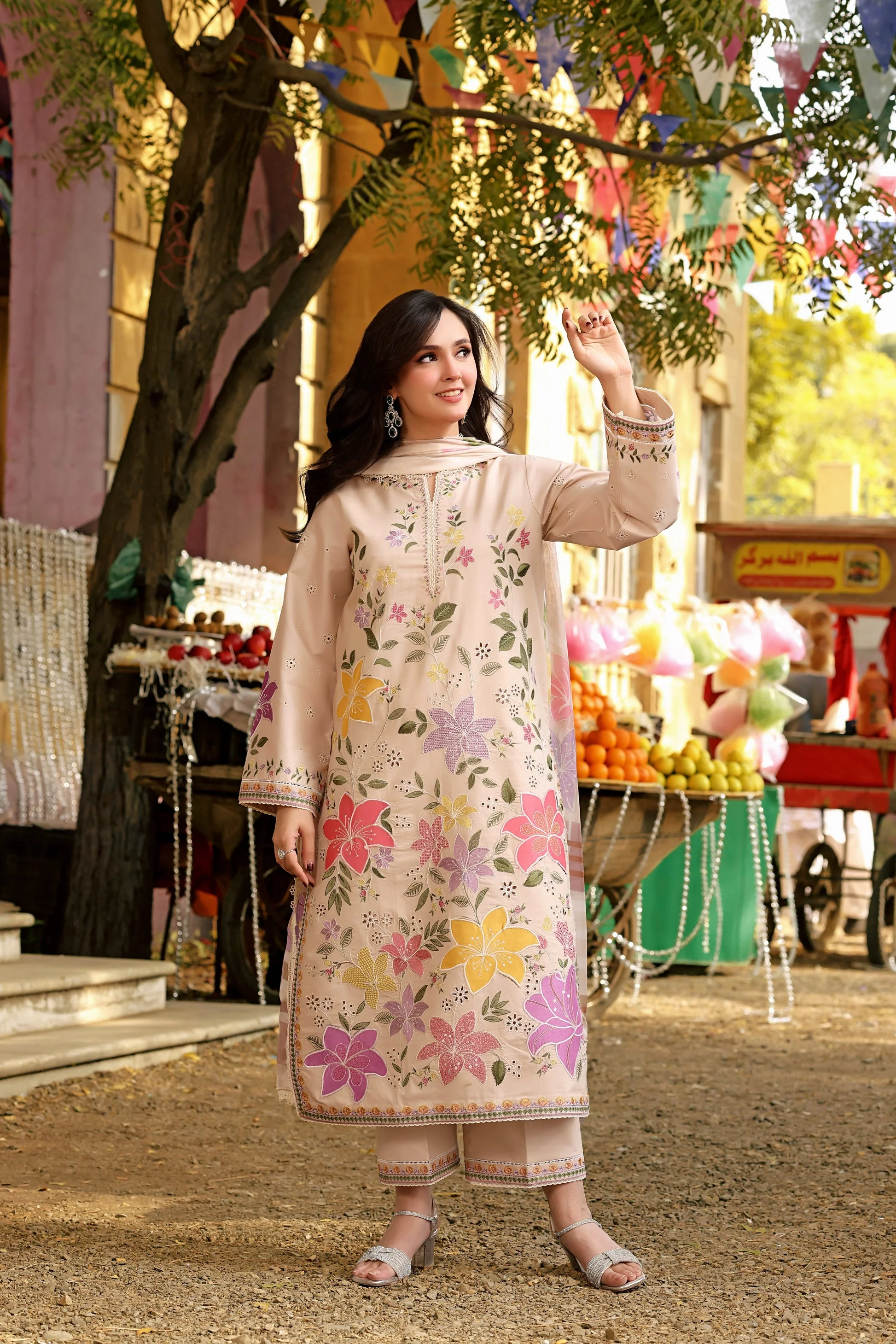 Aneela - Luxury Lawn Embroidered Unstitched 3 Piece - LUX-26-01 - Image 5