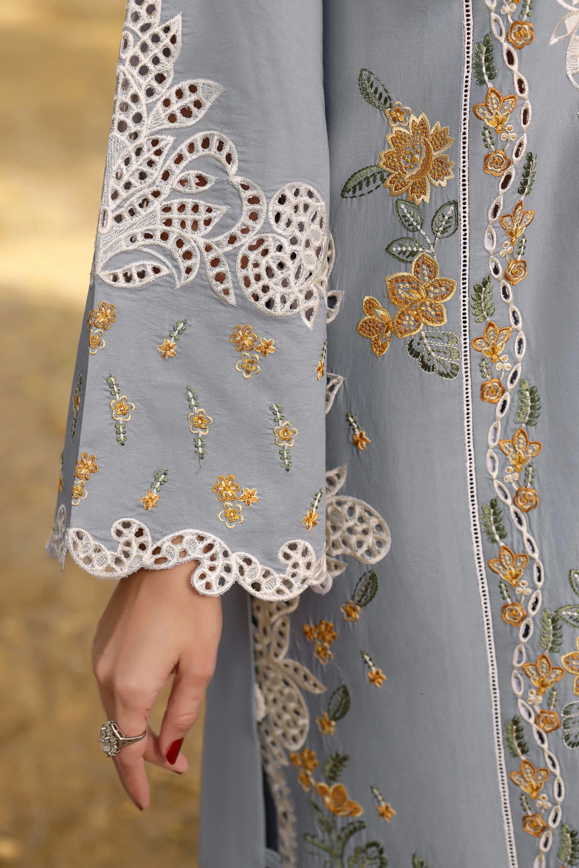 Aneela - Luxury Lawn Embroidered Unstitched 3 Piece -LUX-26-05 - Image 5