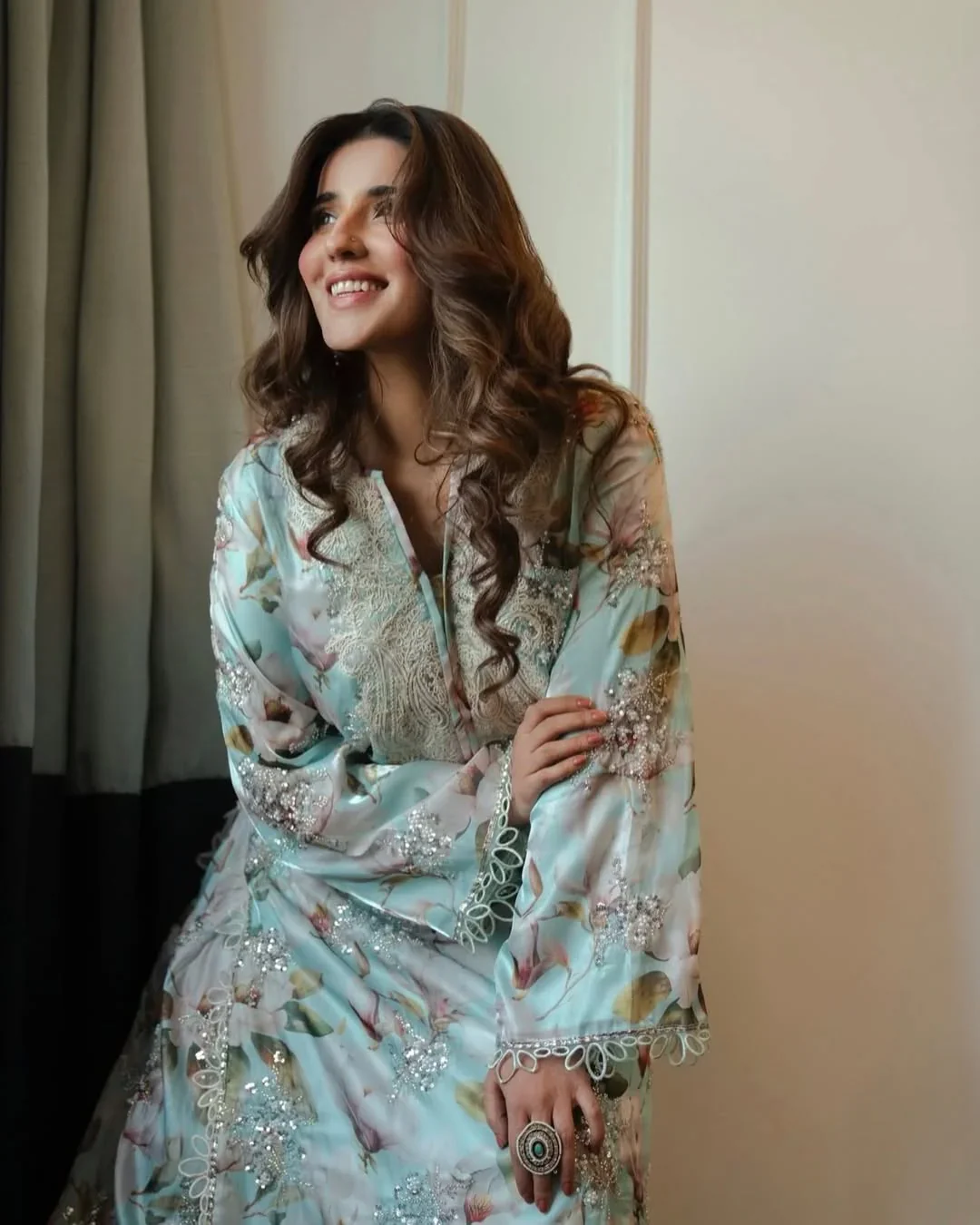 Aneelas Embroidered Lawn 3 Pc Unstitched Collection ICE BLUE - Image 3