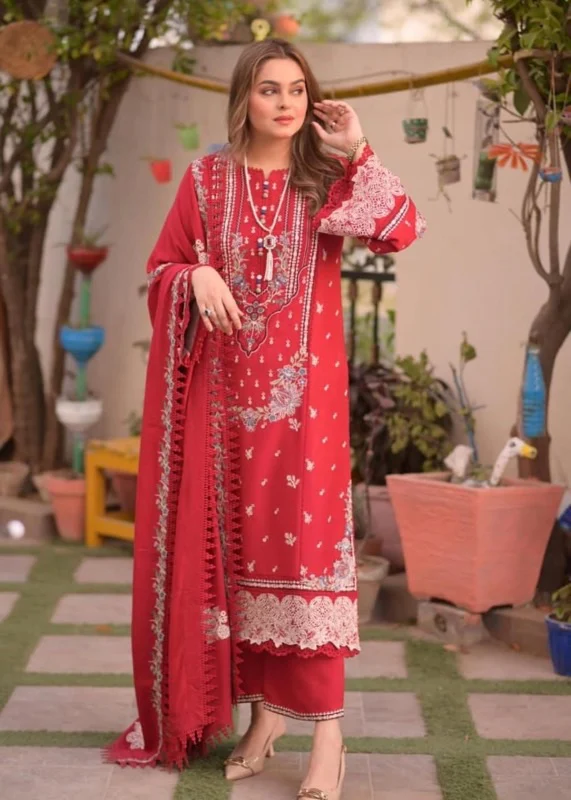 Aneelas - Luxury Lawn Embroidered 3 Piece Unstitched - AN124 - Image 2