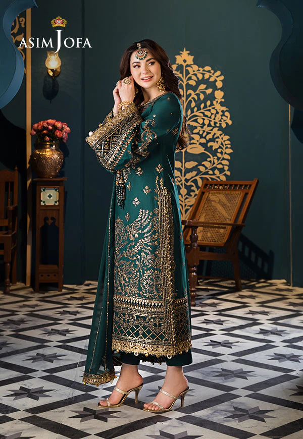 Asim jofa - 3PC CHIFFON EMBROIDERED WITH EMBROIDERED DUPATTA - AJFI-30 - Image 3