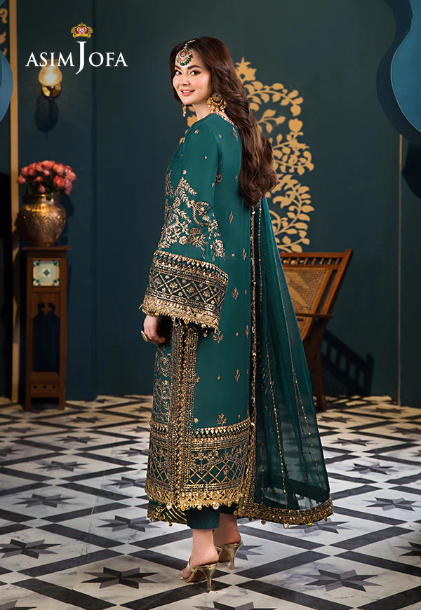Asim jofa - 3PC CHIFFON EMBROIDERED WITH EMBROIDERED DUPATTA - AJFI-30 - Image 6