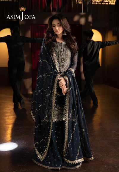 Asim jofa - 3PC CHIFFON EMBROIDERED WITH EMBROIDERED DUPATTA - AJFO-02 - Image 2