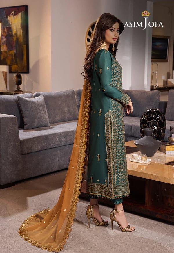 ASIM JOFA - 3PC Lawn EMBROIDERED SHIRT WITH EMBROIDERED DUPATTA AND TROUSER - KPR3018 - Image 4