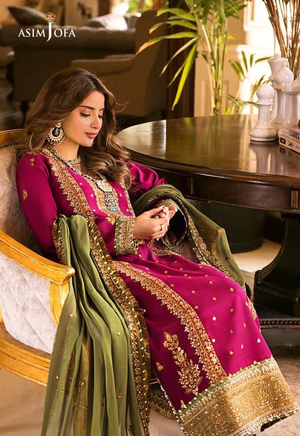 ASIM JOFA - 3PC LAWN EMBROIDERED SHIRT WITH Embroidered DUPATTA AND TROUSER - KPR3019 - Image 3