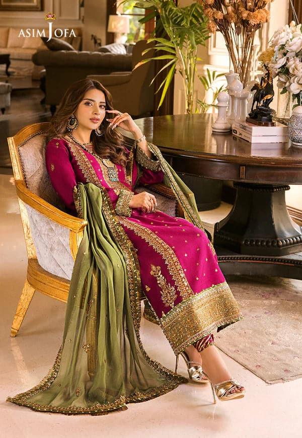 ASIM JOFA - 3PC LAWN EMBROIDERED SHIRT WITH Embroidered DUPATTA AND TROUSER - KPR3019 - Image 5