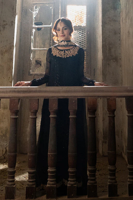AZURE - 3PC CHIFFON EMBROIDERED WITH EMBROIDERED DUPATTA AND TROUSER -Midnight Veil - Image 14