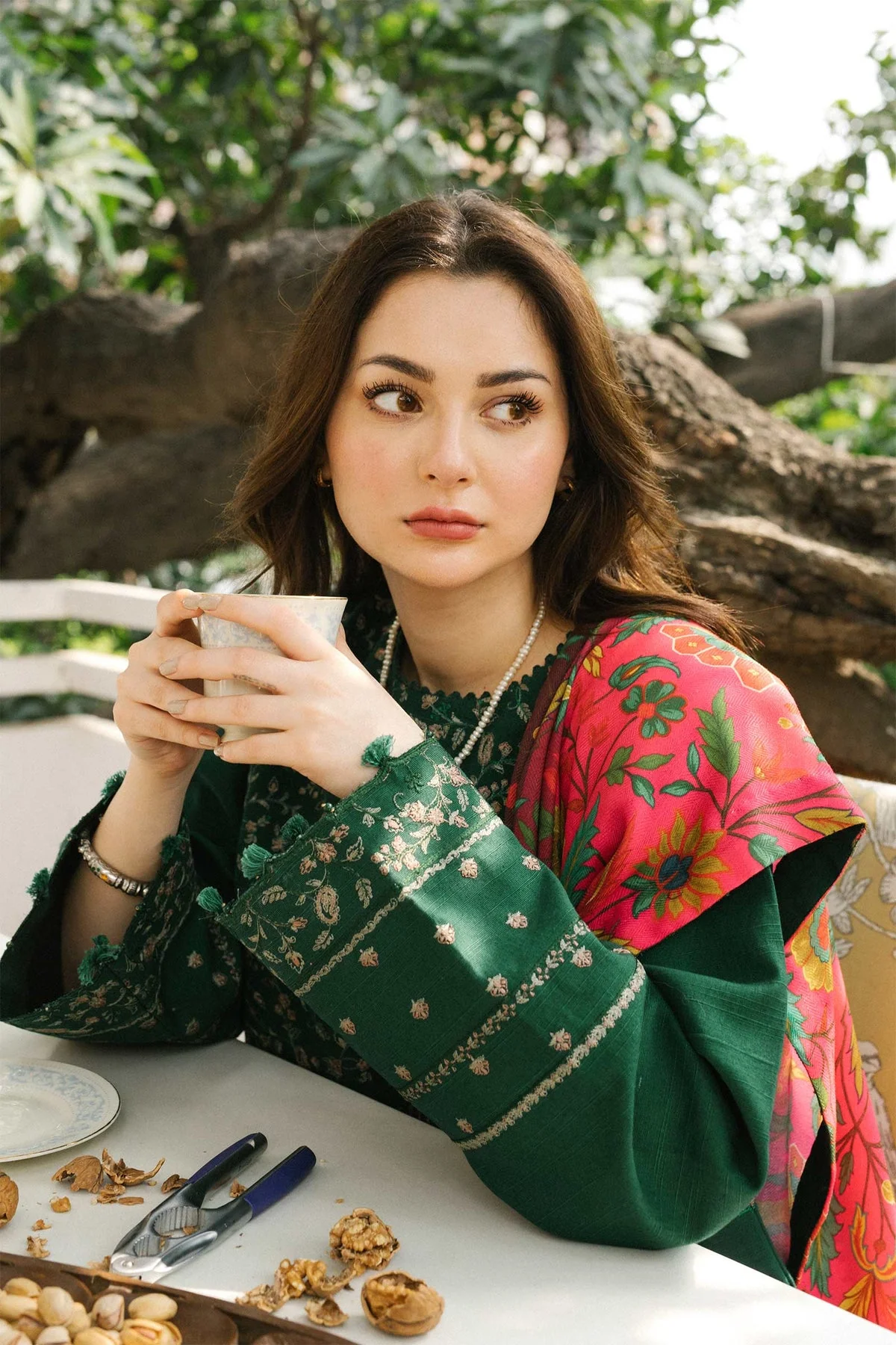 ZARA SHAHJAHAN- 3PC LAWN EMBROIDERED SHIRT WITH PRINTED DUPATTA AND LAWN TROUSER - KPR-GR1 - Image 2