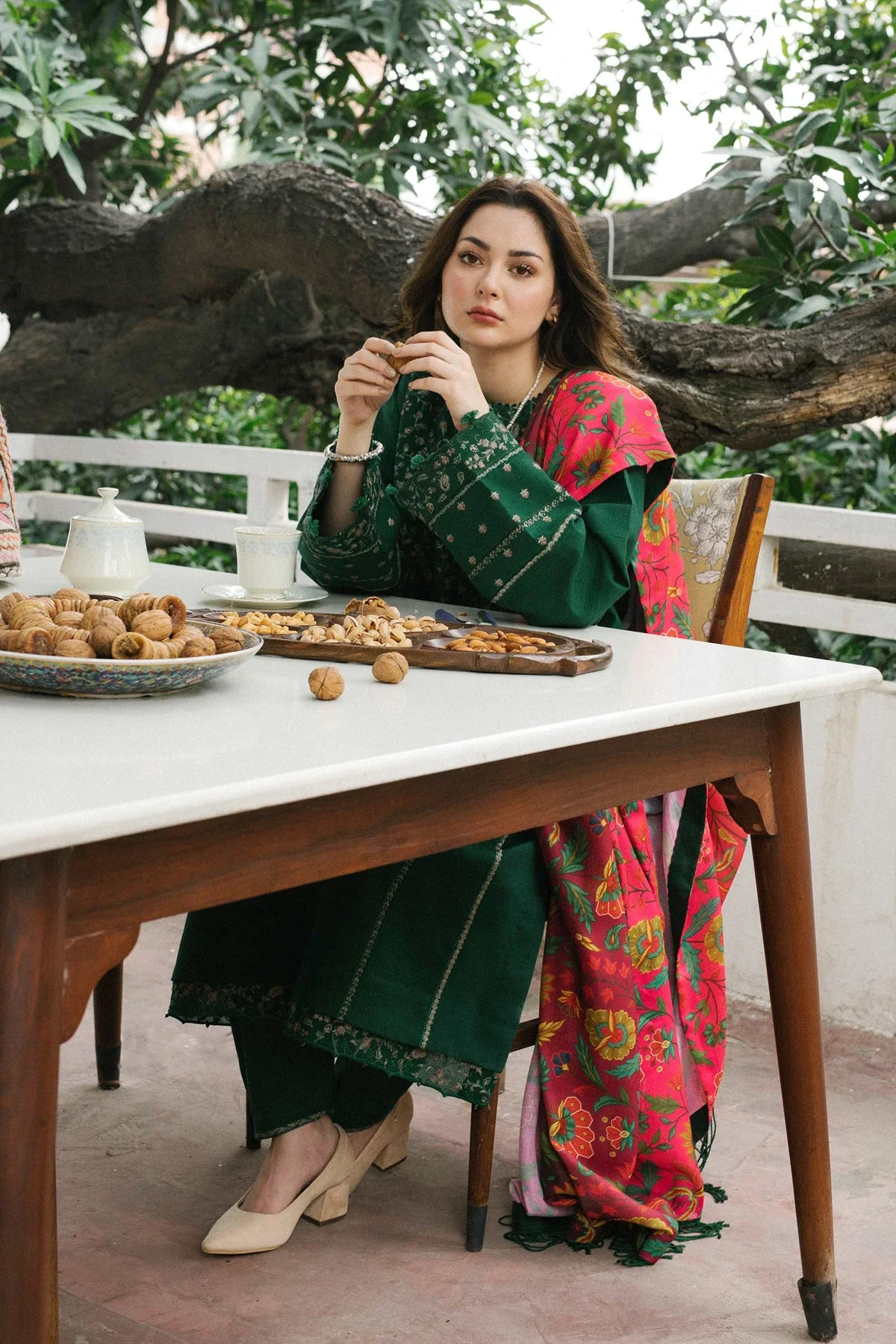 ZARA SHAHJAHAN- 3PC LAWN EMBROIDERED SHIRT WITH PRINTED DUPATTA AND LAWN TROUSER - KPR-GR1 - Image 6