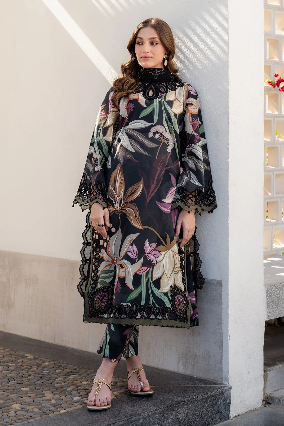 BAROQUE -3 Piece Unstitched Embroidered Lawn Suit | SF-4090 - Image 8