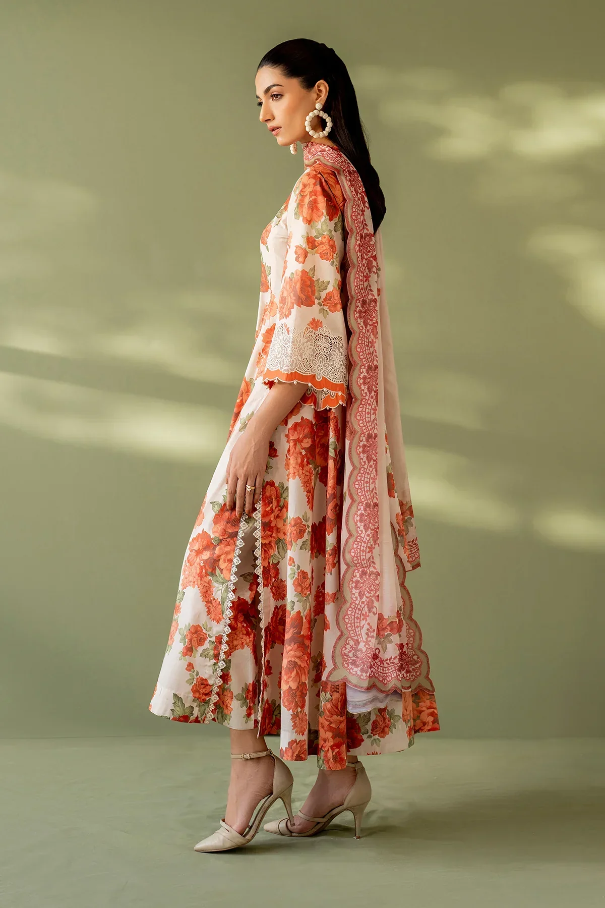 Baroque Collection Luxury LAWN Embroidered 3 Piece Unstitched -PR-1147 - Image 3