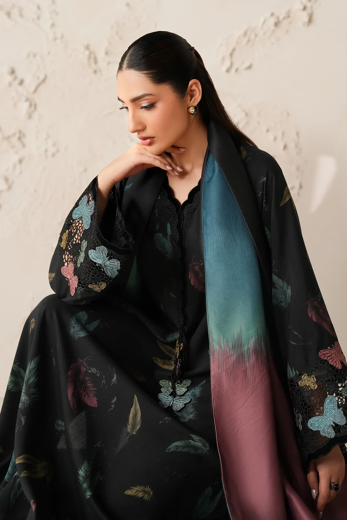 BAROQUE Embroidered Lawn Suits Unstitched 3 Piece UF-4308 - Image 6