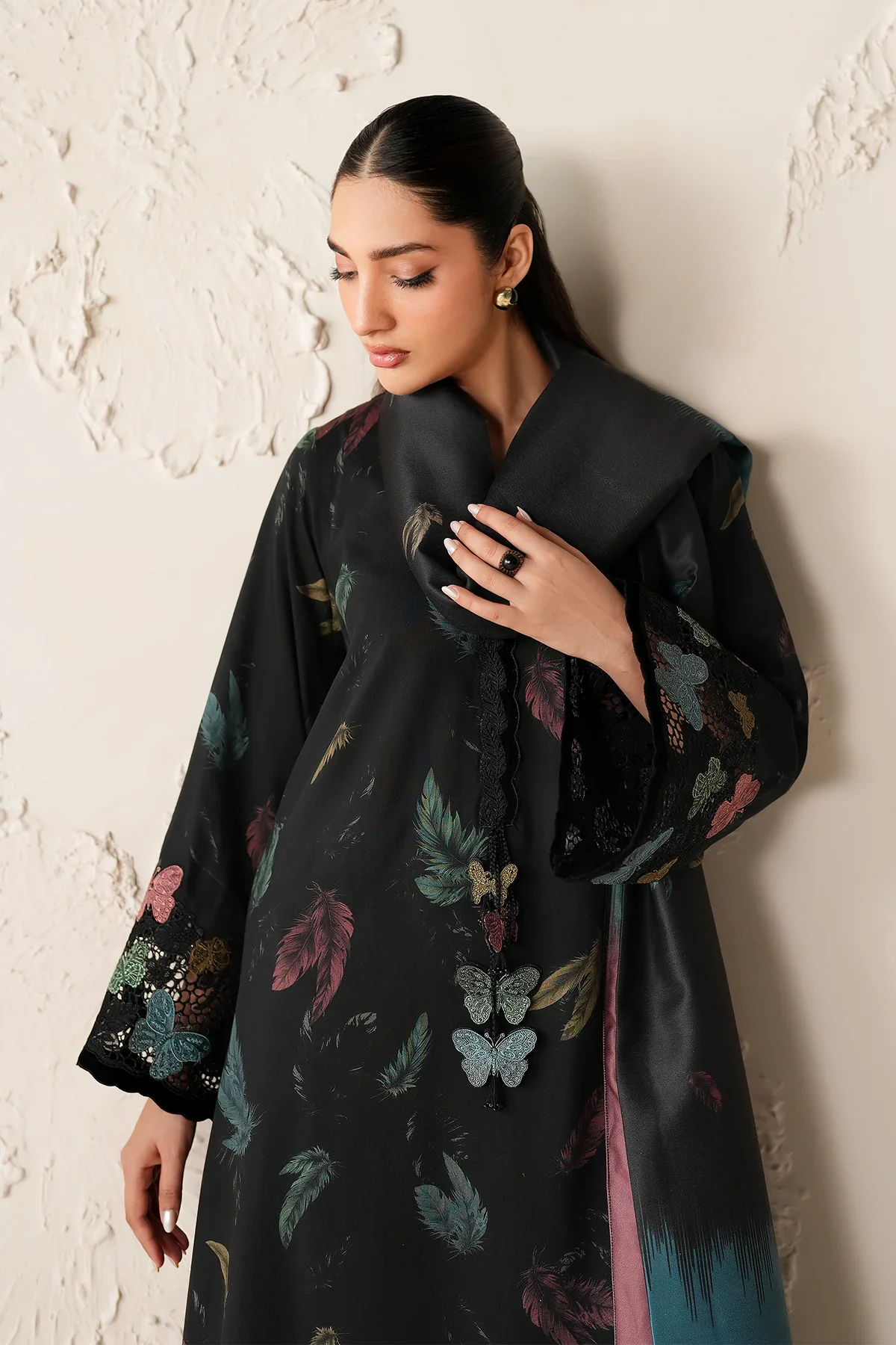 BAROQUE Embroidered Lawn Suits Unstitched 3 Piece UF-4308 - Image 8
