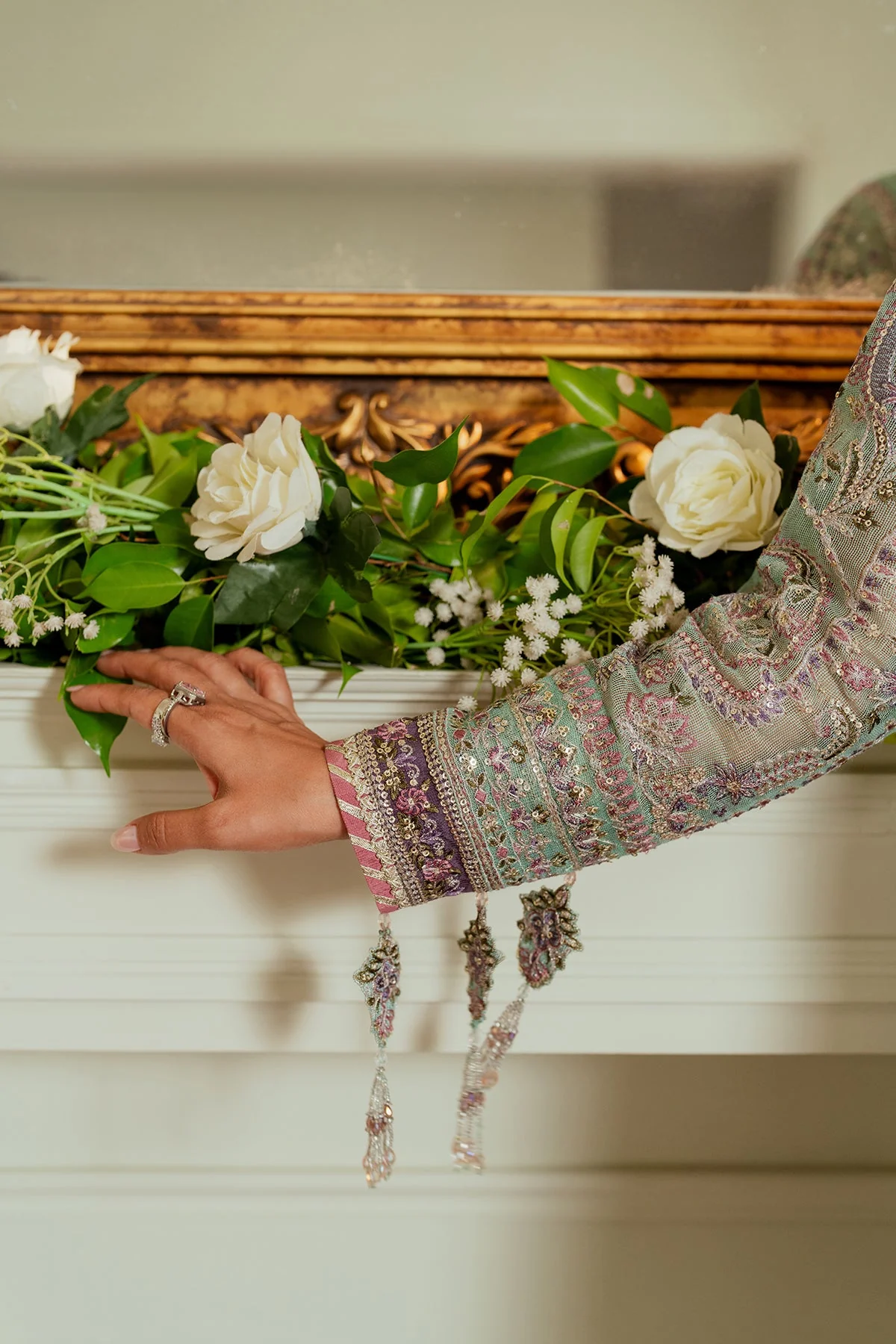 BAROQUE - EMBROIDERED NET CH13-08 UNSTITCHED - Image 14