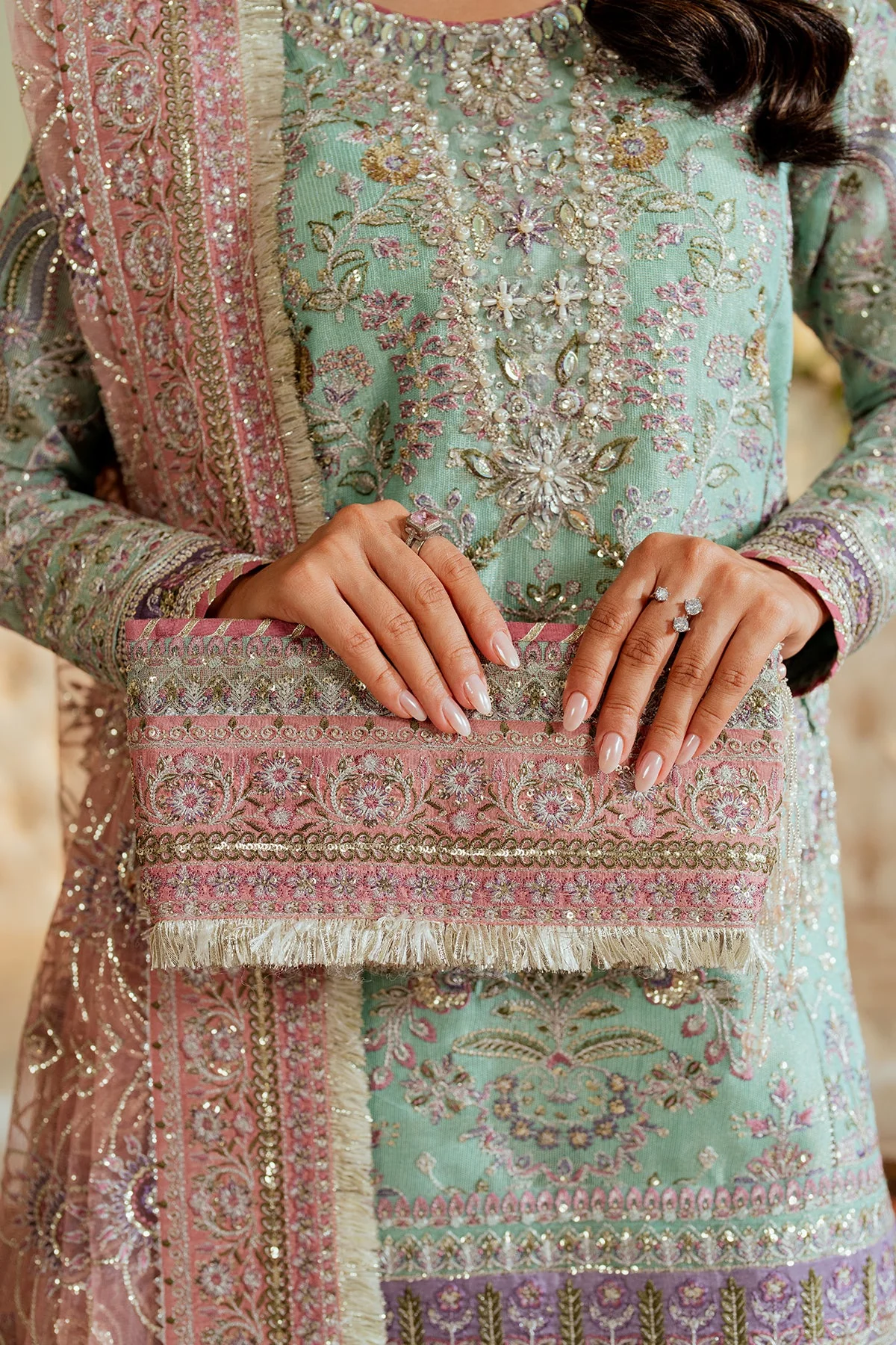 BAROQUE - EMBROIDERED NET CH13-08 UNSTITCHED - Image 16