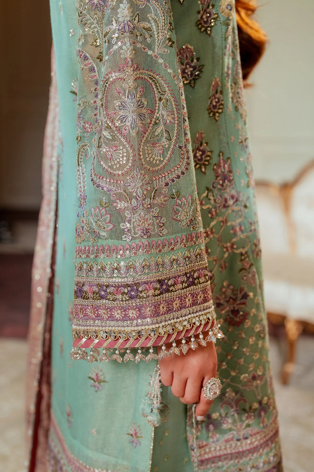 BAROQUE - EMBROIDERED NET CH13-08 UNSTITCHED - Image 24