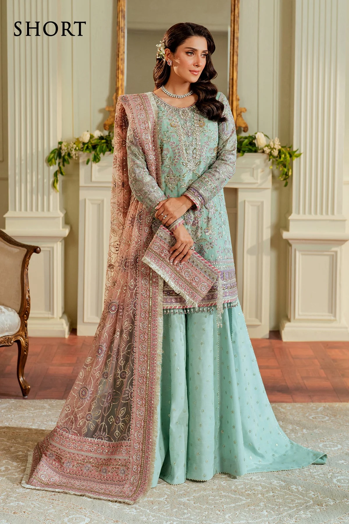 BAROQUE - EMBROIDERED NET CH13-08 UNSTITCHED - Image 4