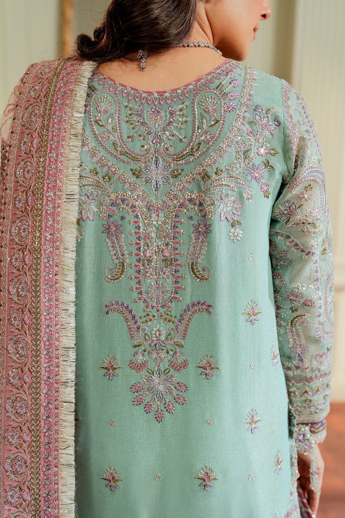 BAROQUE - EMBROIDERED NET CH13-08 UNSTITCHED - Image 6