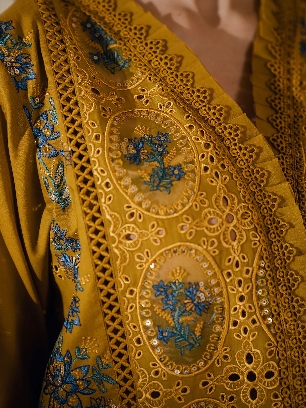 BIN ILYAS - 3PC Embroidered Lawn Suits Unstitched - Luxury Collection - AZLIN - Image 2