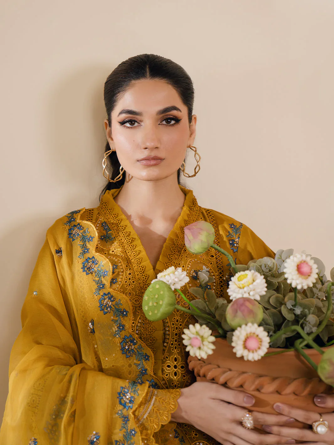 BIN ILYAS - 3PC Embroidered Lawn Suits Unstitched - Luxury Collection - AZLIN - Image 8