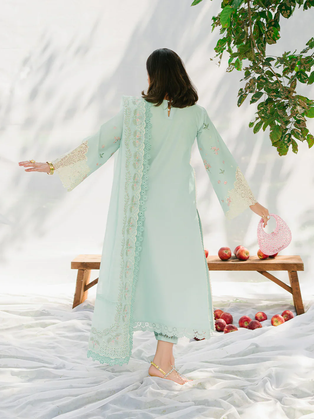 BIN ILYAS LUXURY LAWN- 3PCS Embroidered Lawn Suits Unstitched -233 - B - Image 11
