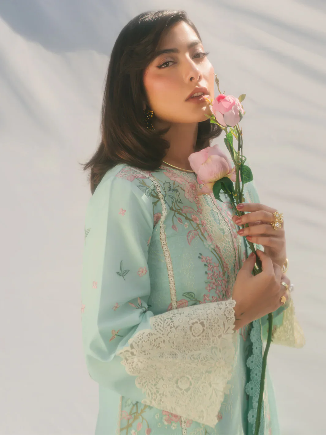 BIN ILYAS LUXURY LAWN- 3PCS Embroidered Lawn Suits Unstitched -233 - B - Image 4