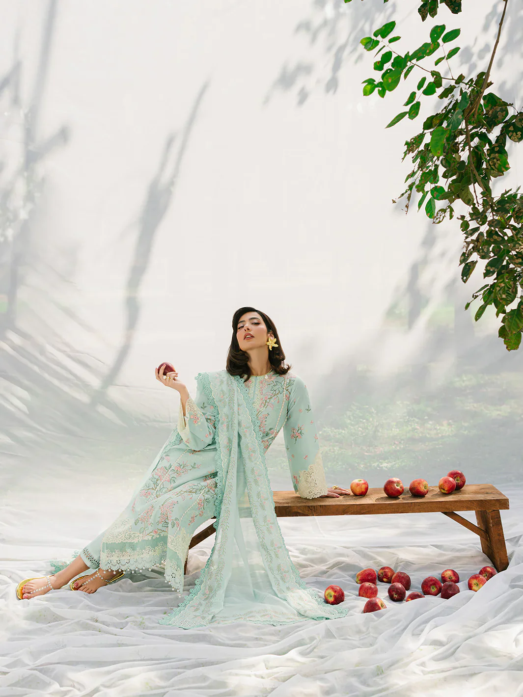 BIN ILYAS LUXURY LAWN- 3PCS Embroidered Lawn Suits Unstitched -233 - B - Image 7