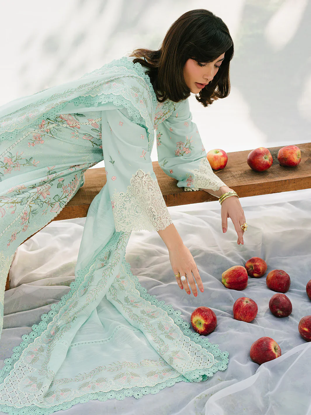 BIN ILYAS LUXURY LAWN- 3PCS Embroidered Lawn Suits Unstitched -233 - B - Image 9