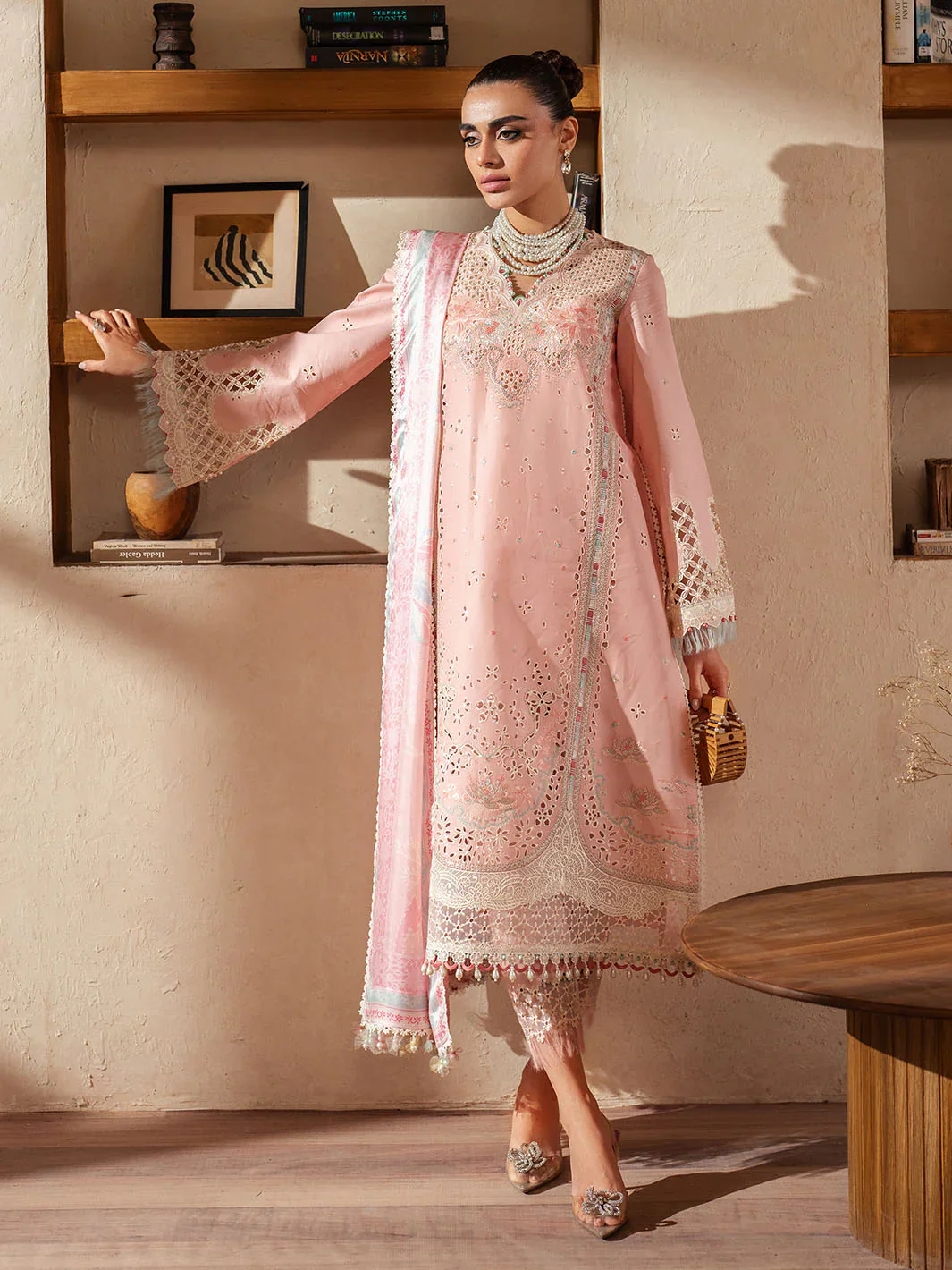 BIN ILYAS LUXURY LAWN- 3PCS Embroidered Lawn Suits Unstitched -91 - B - Image 2