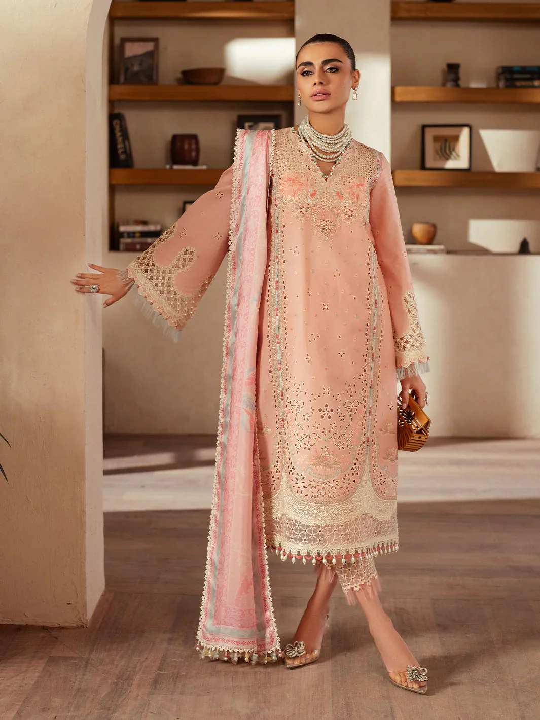 BIN ILYAS LUXURY LAWN- 3PCS Embroidered Lawn Suits Unstitched -91 - B - Image 3