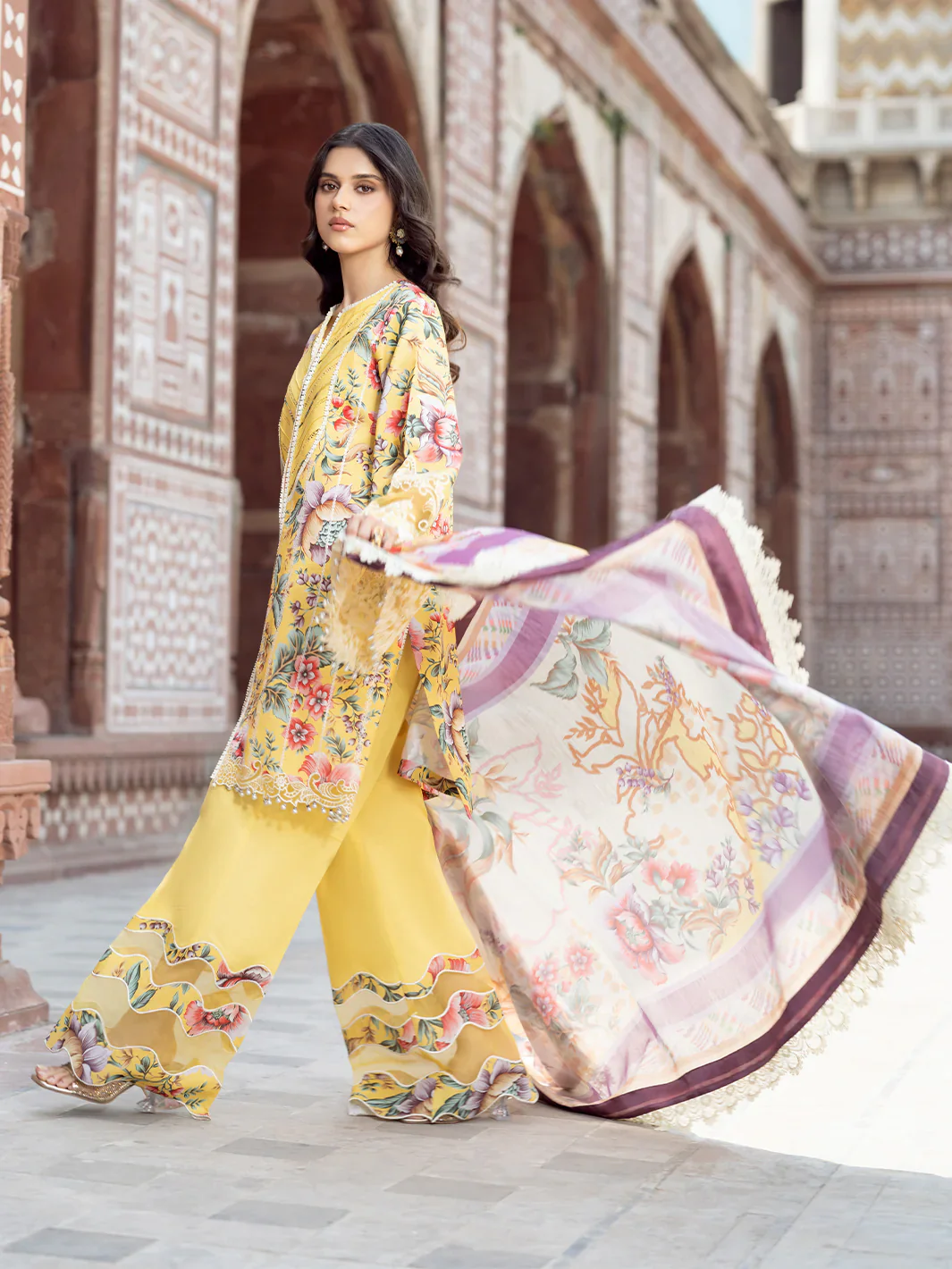 Bin Ilyas - Luxury Lawn Embroidered 3 Piece Unstitched - 2085 - A - Image 5