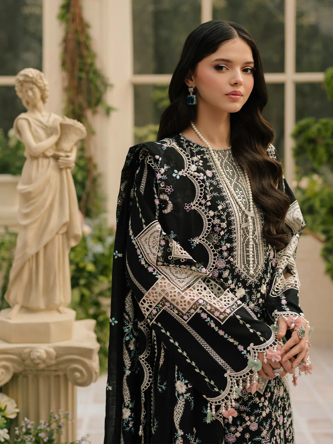 Bin Ilyas -  Luxuxry Embroidered Lawn Suits Unstitched 3 Piece 103 - B - Summer Collection - Image 4
